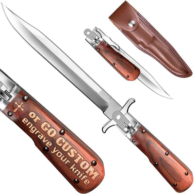 Sharp Blade Knives with Wood Handle Pocket Knife Best for Hunting Camping Hiking