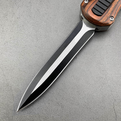 Customized wooden handle OTF automatic knife