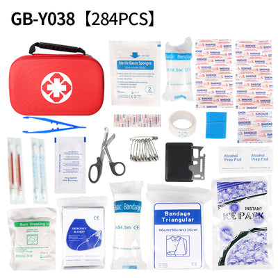 Outdoor vehicle-mounted portable medical survival bag set