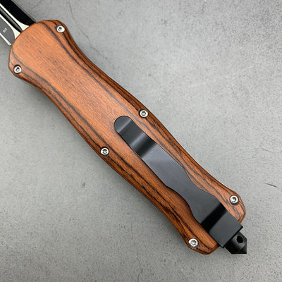 Customized wooden handle OTF automatic knife