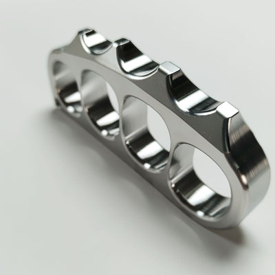 Brass Knuckles Pea Ring EDC Self-Defense Weapon Silver