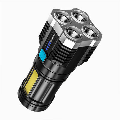 Outdoor portable multi-function four-stop dimming flashlight