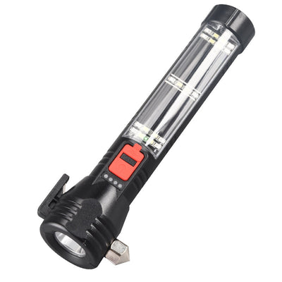 Solar outdoor multifunctional safety hammer flashlight