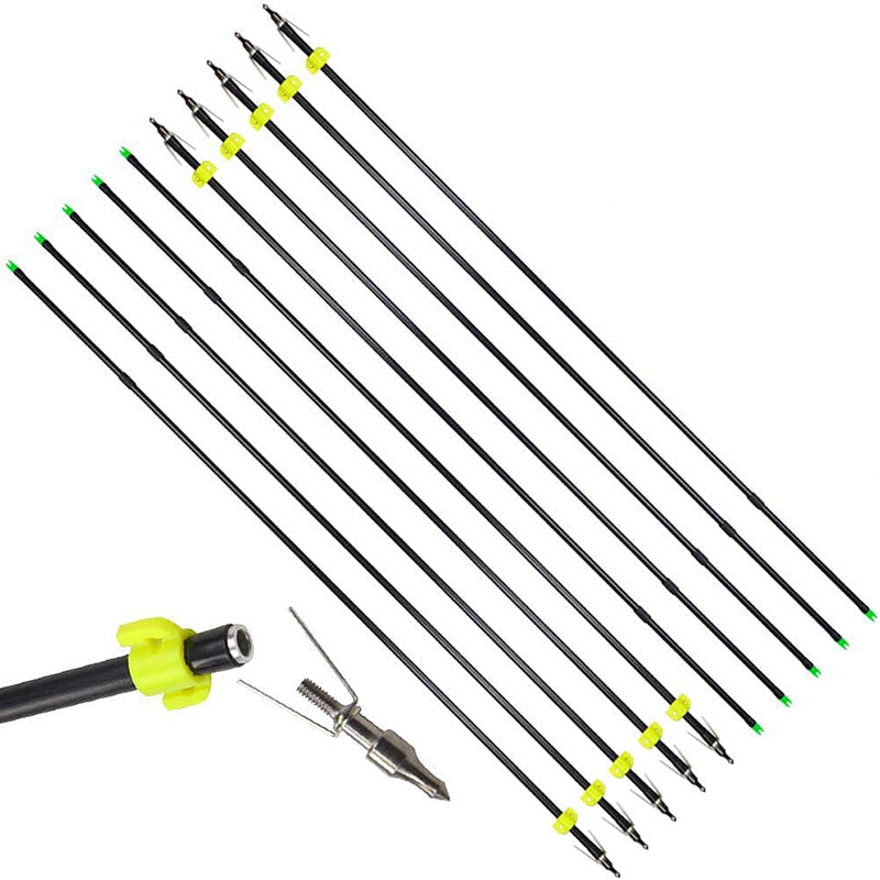 6 PCS/12PCS 36 Inch Bowfishing Arrows 8mm Fishing Arrow Fiberglass Arrow  with Broadhead for Slingshot Archery Hunting Fishing
