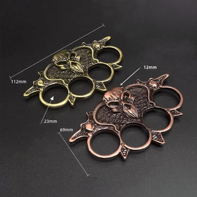 Creative Bull Head Metal Knuckle Duster Defense Tool