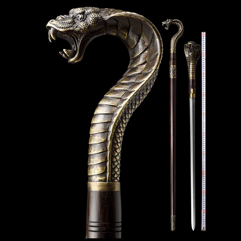 Snake head cane sword self-defense cane sword