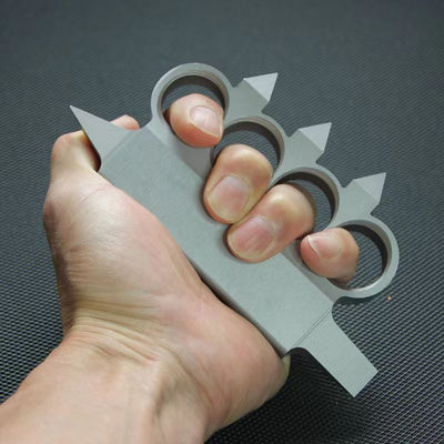 Titanium alloy defense knuckle - breaking window defense