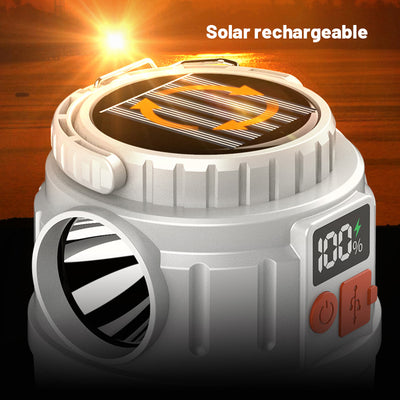 Dual light source outdoor LED solar camping light