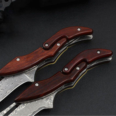 Custom Damascus Mechanical Lock Folding Knife