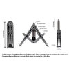 Folding pocket knife 5.75 inches opens to form compass/square masonic symbol