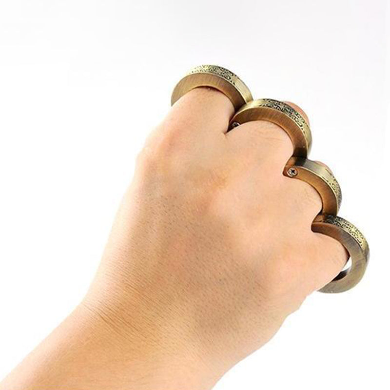 Zinc alloy folding brass knuckles self-defense tool
