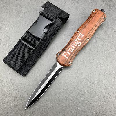 Customized wooden handle OTF automatic knife