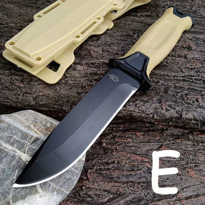 Custom tactical knife with scabbard and clip