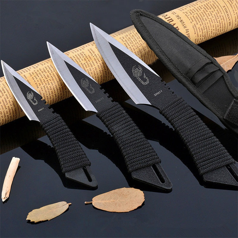 3Pcs Knife Set Wild Straight Knife Camping Outdoor Knife Camping Self-defense Survival
