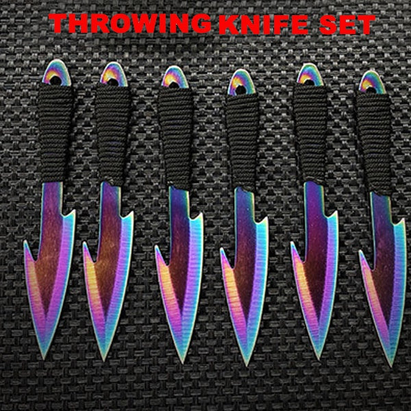Tactical new Throwing Knife Set Stainless Steel Fixed Blade Combat Ninja Kunai Hunting Accessories