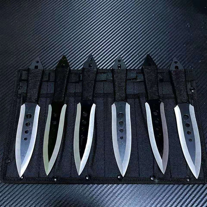 Full-Tang Stainless-Steel Throwing Knife Set with Nylon Sheath 6 Pcs