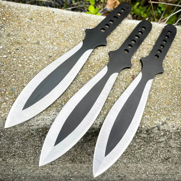 3PC 9" NINJA Kunai THROWING KNIFE Blade SET