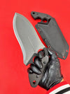 Push dagger type heavy straight knife