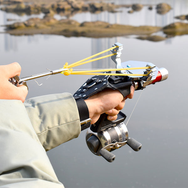  Fishing Supplies, Sling Shot Fishing Reel Catapult Shooting  Fish Metal Closed Line Wheel Left/Right Outdoor River Fishing PE 4 Strands  30m : Sports & Outdoors