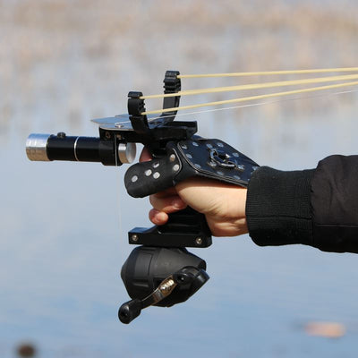 Fishing Slingshot Set Reel Darts High Velocity Catapult Bowfishing Hunting  Kit 