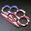 Flag Pattern Metal Knuckle Duster Outdoor Defense