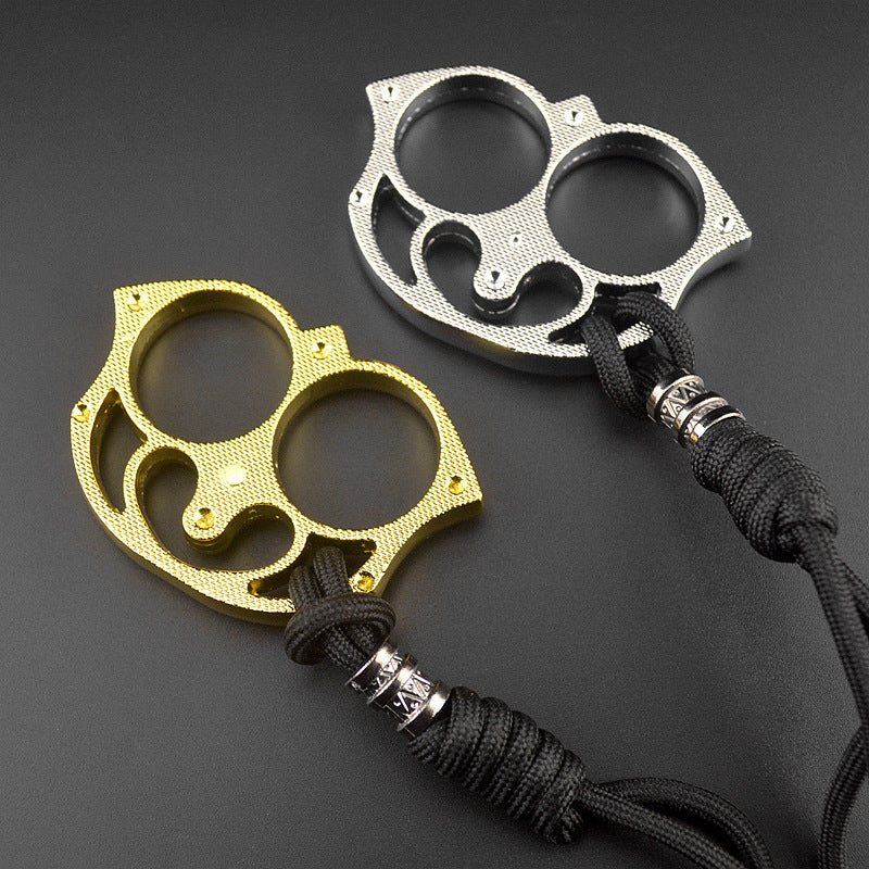 Metal knuckles securely protect both knuckles