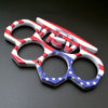 Flag Pattern Metal Knuckle Duster Outdoor Defense