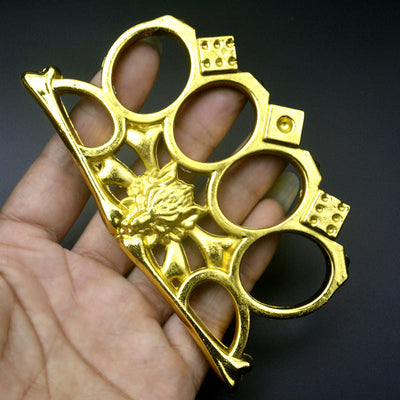 Wolf Head Knuckle Duster Four Finger Defense Tool