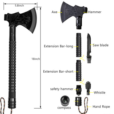 Tactical Axe Foldable Survival Camping Axe Multi Tool Kit