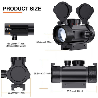 1x30mm Red Green Dot Sight for 20mm/11mm Rail