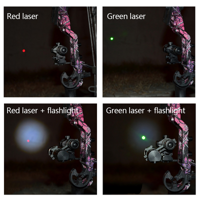 Bow and arrow sight laser aiming flashlight