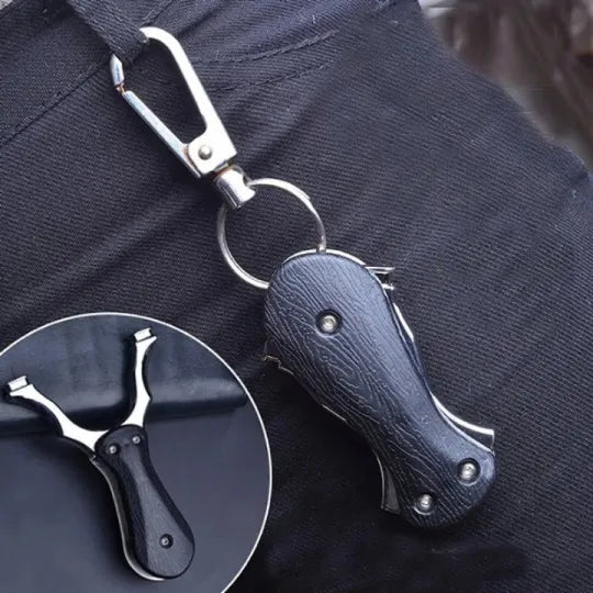 Portable Slingshot Keychain Pendant
