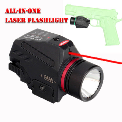 LED Flashlight Red Green Laser Sight