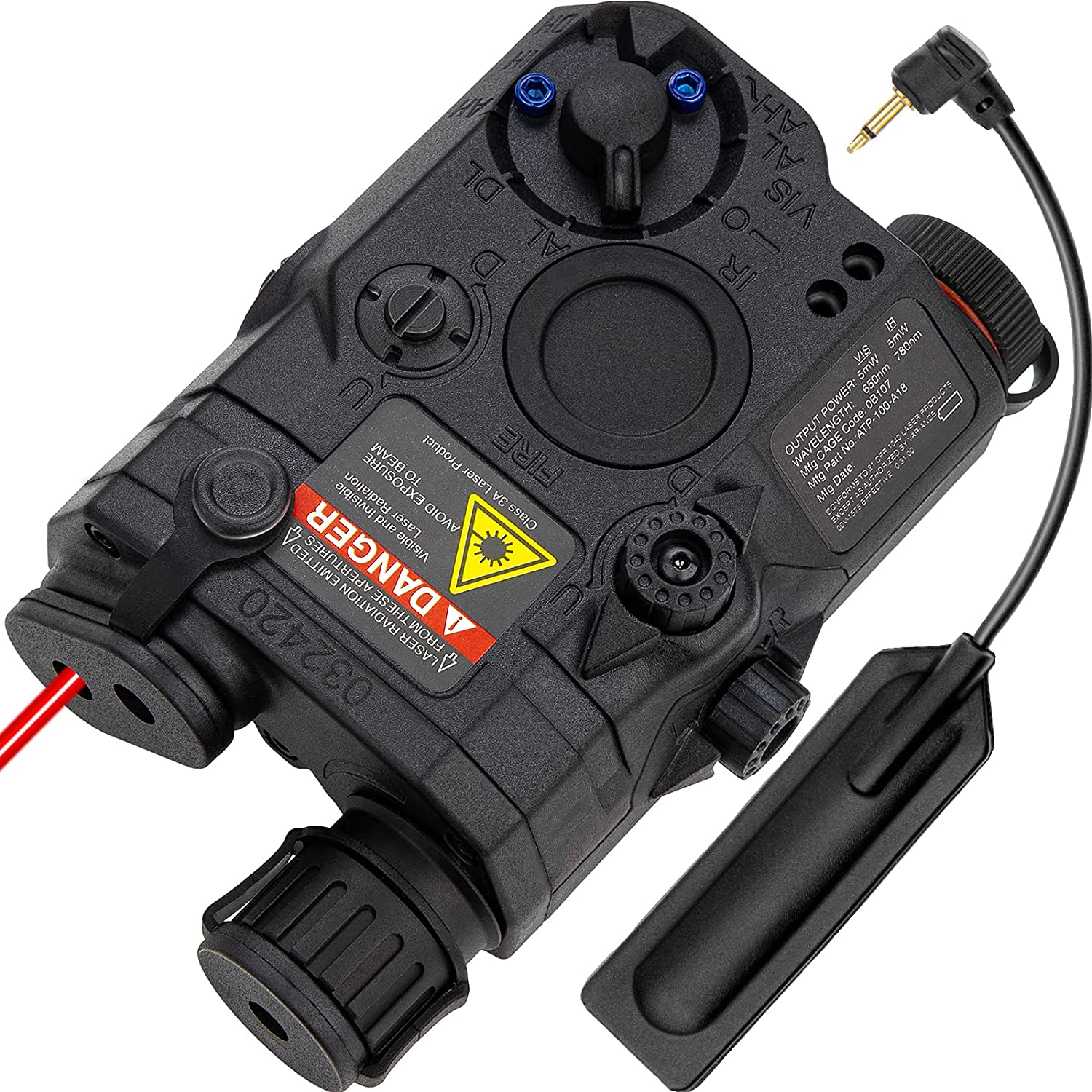 AN PEQ-15 Battery Case Red Dot Laser LED Flashlight
