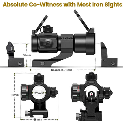 M2 M3 Red Green Dot Sight 20mm Cantilever Mount