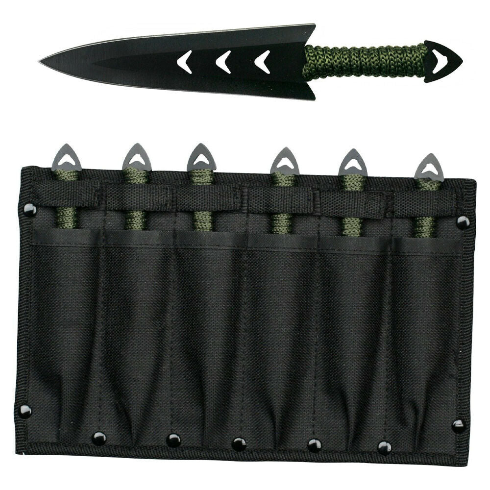 THROWING KNIVES STAINLESS STEEL KNIFE LEG SHEATH SET OF 6