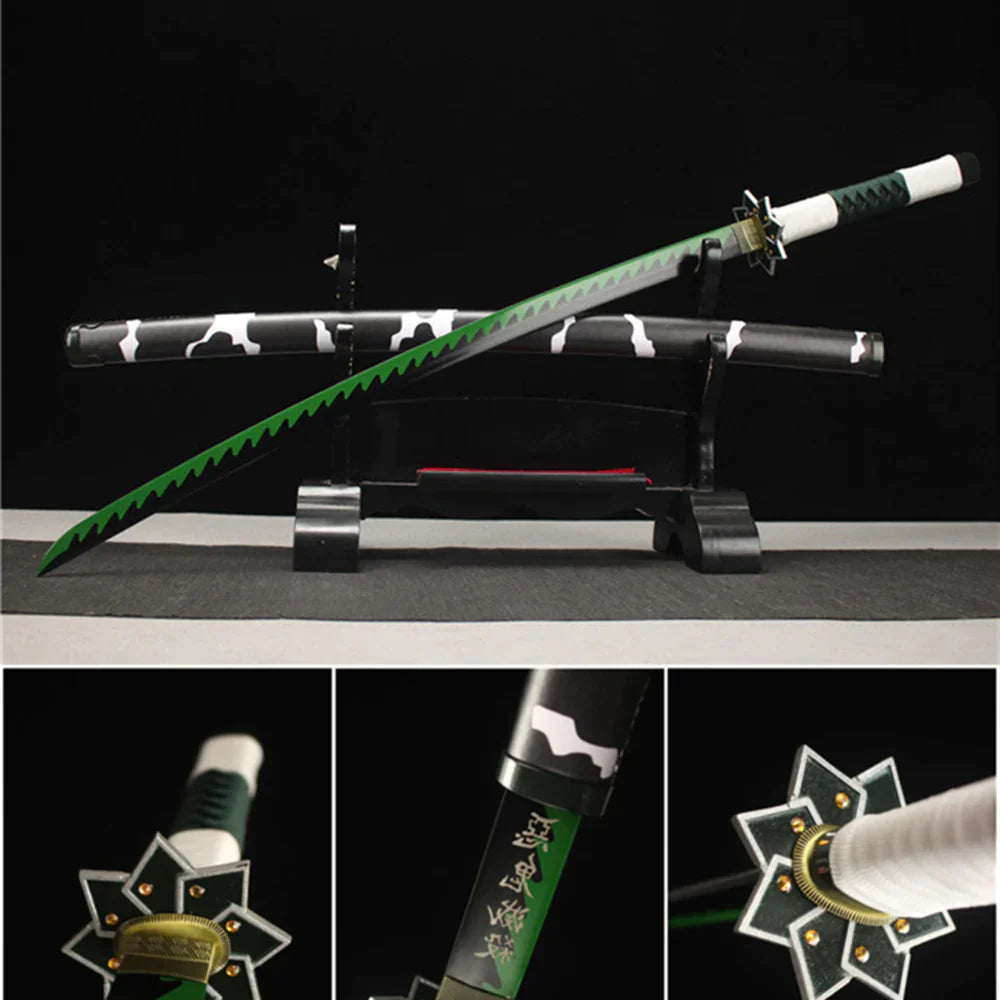 Sanemi High Carbon Steel Black And Green Anime Replicas