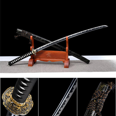 Handmade Manganese Steel Katana Gold&Black