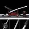 Handmade manganese steel katana black leather scabbard