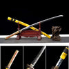 Handmade manganese steel katana yellow scabbard