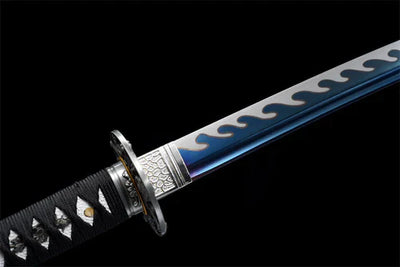 Handmade spring steel full Tang katana blue wave