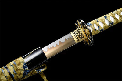 Handmade spring steel full tang katana gold pattern