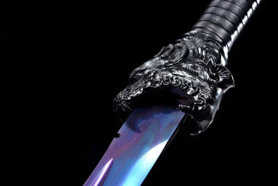 Spring steel full tang katana blue and white lines