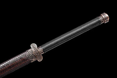 Handmade Manganese Steel Chinese Sword Black Gold