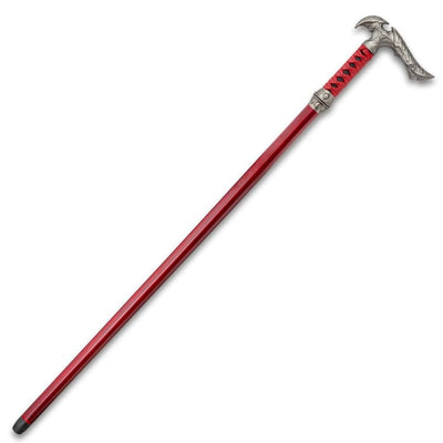 red damascus sword walking stick