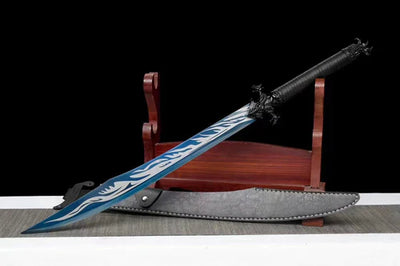 Ice Battle Sword Handmade Black Sheath